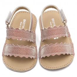 BabyWalker Βαπτιστικά παπούτσια κορίτσι MI1659 Ροζ αντικέ